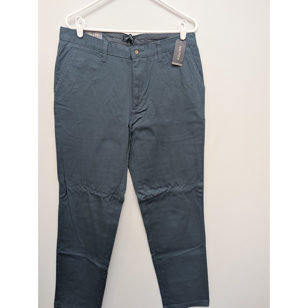 Z4 Nautica Classic Fit Mens Flat Front Straight‎ Leg Pants Blue Sz 34x34